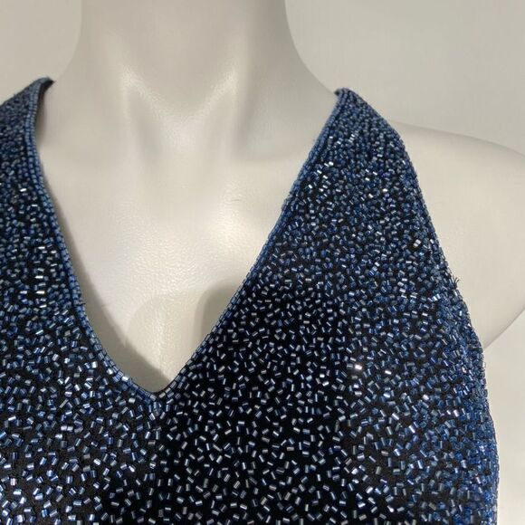 Scala Y2K Fully Beaded Silk Formal Dress Prom - Picture 6 of 15